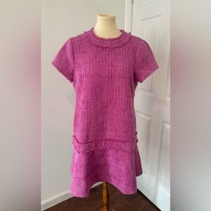 Likely Lanista Tweed Drop-Waist Minidress Pink Preppy Old Money NWT Size 10